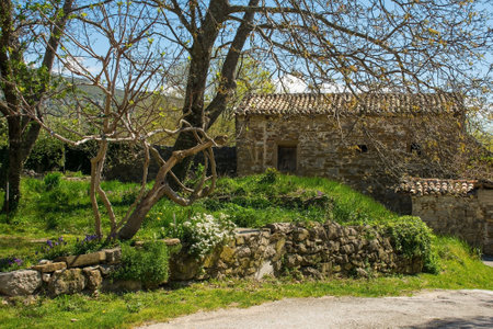 An old residential building in the historic little medieval village of Roc near Buzet in Istria, western Croatiaのeditorial素材