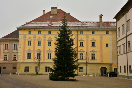 Christmas Day in the historic centre of Klagenfurt, Carinthia, Austriaのeditorial素材