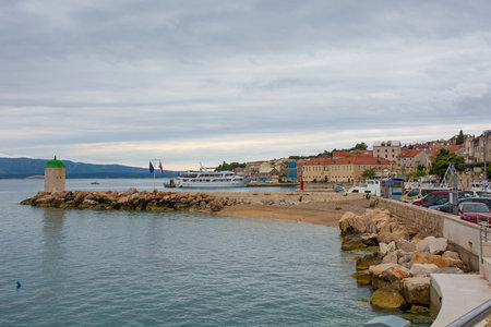 The waterfront in Bol town on Brac Island, Croatiaの写真素材