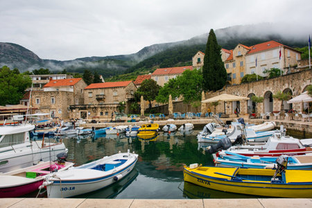 Bol, Croatia - May 15th 2023. The waterfront harbour area in Bol town on Brac Island, Croatiaのeditorial素材