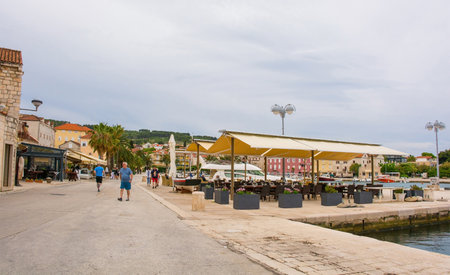 Supetar, Croatia - May 13th 2023. The waterfront of Supetar on Brac Island in Croatiaのeditorial素材