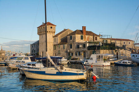 Kastela, Croatia - May 18th 2023. Kastilac in Kastel Gomilica, Kastela. 16th century fort. The exterior was used as a Game of Thrones location - the Free City of Braavosのeditorial素材