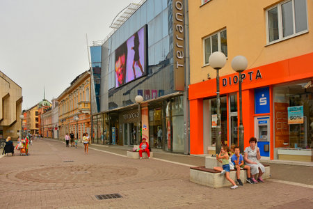 Banja Luka, Bosnia - September 3rd 2023. Veselina Maslese Street in the centre of Banja Luka in Republika Srpska, Bosnia and Herzegovinaのeditorial素材