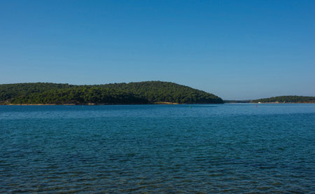 The coast of Kamenjak National Park on the Premantura peninsula of Medulin, Istria, Croatia. Decemberの写真素材