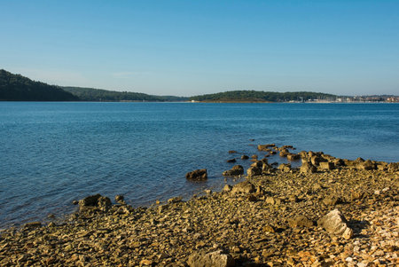The shore of Vizula Peninsula in Medulin, Istria, Croatia. Decemberの写真素材