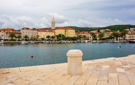 Supetar, Croatia - May 13th 2023. The waterfront of Supetar on Brac Island in Croatiaのeditorial素材