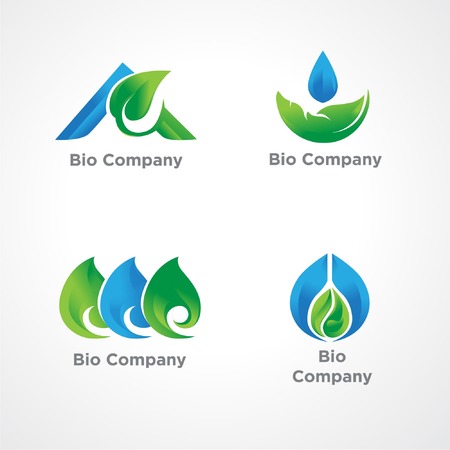 Vector-based illustration logos are recommended for companies engaged in the environment or blue green themedのイラスト素材