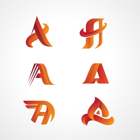 Vector illustration logo that is recommended for companies with the initials name A, and are engaged in hot industrial fieldsのイラスト素材