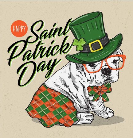 puppy dog irish celebrate saint patrick dayのイラスト素材