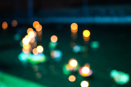 Abstract background with bokeh Multi-colored lights at the festival.の写真素材