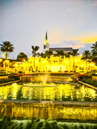Church in the park as a tourist attraction.の写真素材
