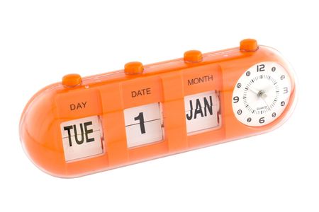 Clock showing 1st Jan, New Year's Day