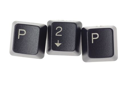 P2P formed by keys of a computer keyboardの写真素材