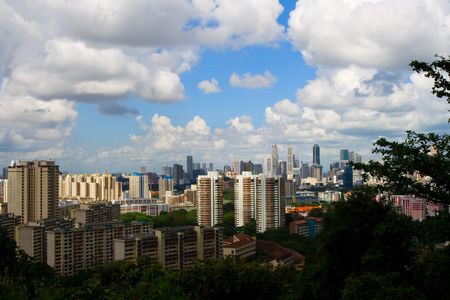 Skyline of Singapore showing the financial district in the background
