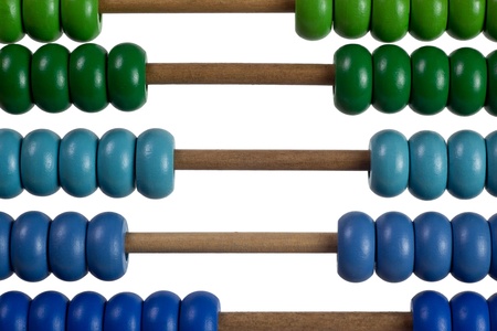 Closeup of the colorful beads of an abacus for childrenの写真素材