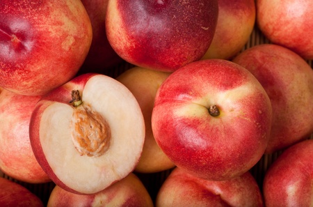 Pile of Australian white flesh nectarineの写真素材