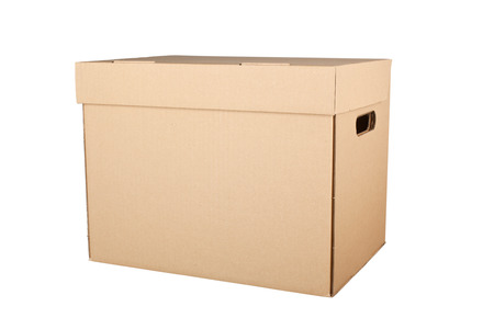 Corrugated cardboard box isolated on white background