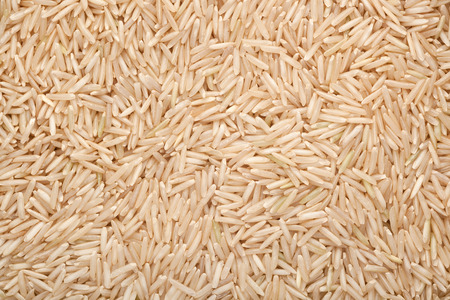 Closeup of a lot of brown basmati riceの写真素材