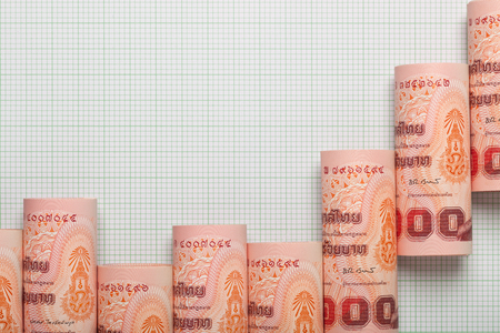 Thai Baht forming an uptrend graph
の写真素材