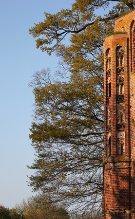   Ruins of the Monastery Eldena, Greifswald, Mecklenburg-Vorpommern, Germany  Subject of a famous painting by Caspar-David-Friedrich の写真素材