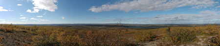  Panoramic view from a bog near Karesuando, Norrbotten, Sweden.の写真素材