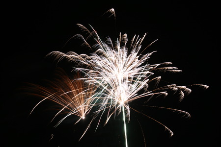 Fireworks on pure black background (can easily be set on a custom background).の写真素材