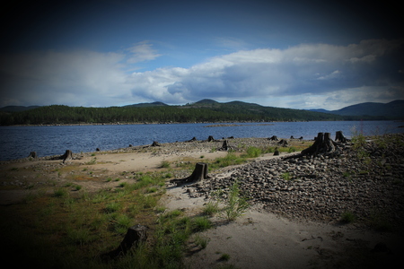 Höljessjön in Värmland, Sweden, near the Norwegian border.の写真素材