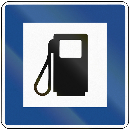 German traffic sign: Gas station.の写真素材