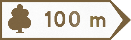 Polish information sign: Direction to nature reserve.の写真素材