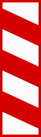 Polish countdown marker on the left side announcing a level crossing in 240 m distance.の写真素材