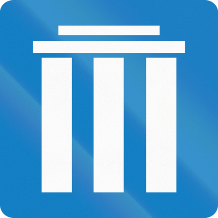 n Informative road sign in Colombia: Museumの写真素材