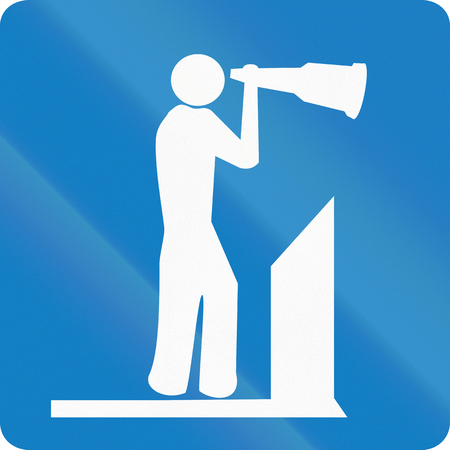 Informative road sign in Colombia: Scenic pointの写真素材