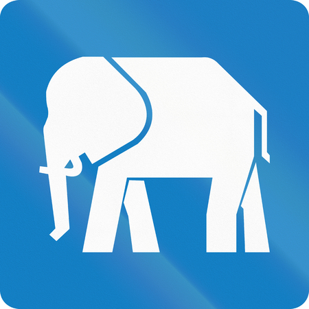 An Informative road sign in Colombia: Zooの写真素材