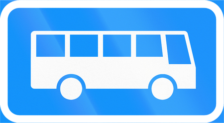 Road sign in Finland - Bus stop (long distance)の写真素材