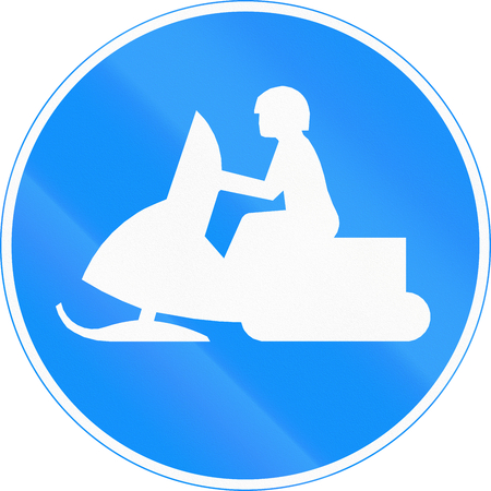 Road sign 426 in Finland - Snowmobile pathの写真素材