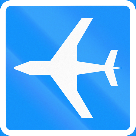 Finnish road sign no. 673 - Airportの写真素材