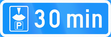 Finnish road sign - 30 minutes parking with disk.の写真素材