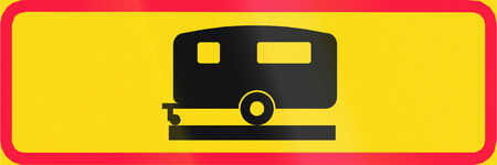 Additional traffic sign in Finland - Caravansの写真素材