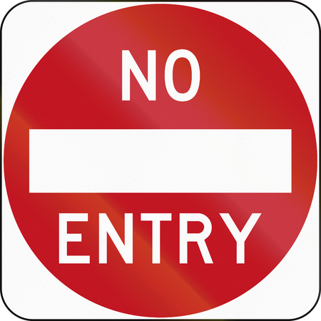 No entry sign in Australia, at the exit of a one-way road.の写真素材