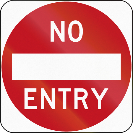 No entry sign in Australia, at the exit of a one-way road.