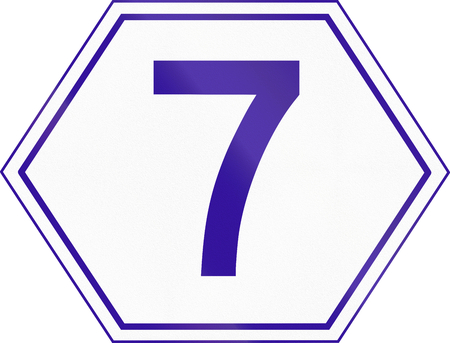 Australian Metroad Route Marker Number 7, used in Brisbane, Queensland.の写真素材