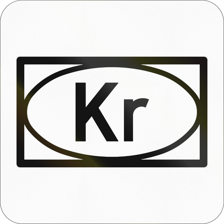 Other Norwegian information road sign - Payment with bank notes to machine.の写真素材