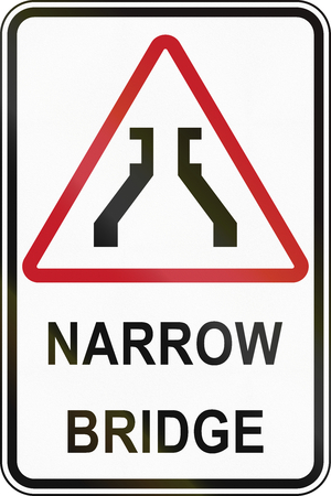 Road sign in the Philippines - Narrow Bridge.の写真素材