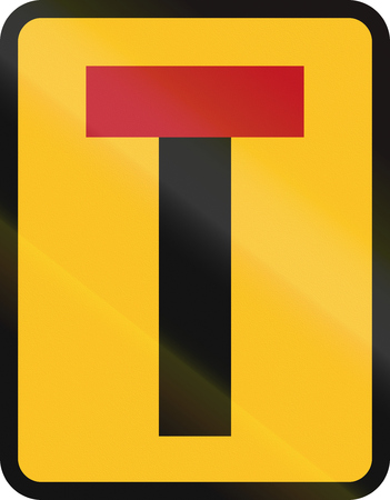 Temporary Cul-de-sac (dead end) sign in South Africa.の写真素材