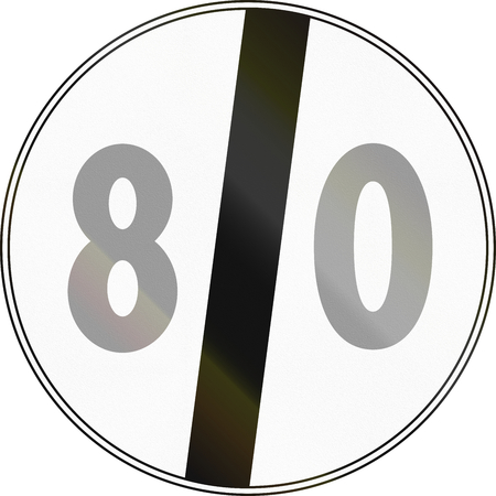 Road sign used in Italy - end of the maximum speed limit.の写真素材