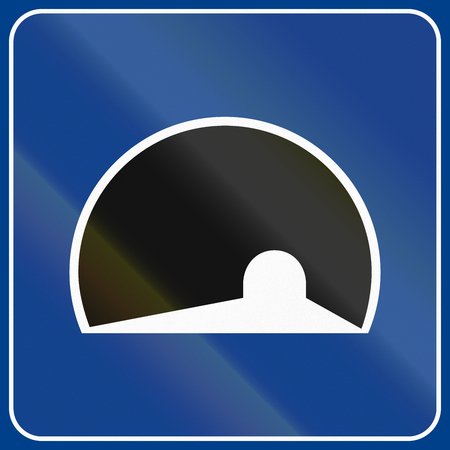 Road sign used in Italy - tunnel.の写真素材