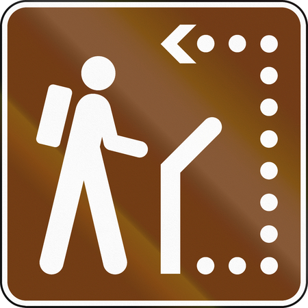 United States MUTCD guide road sign - Interpretive trail.の写真素材
