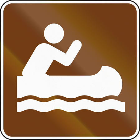 United States MUTCD guide road sign - Canoeing.の写真素材