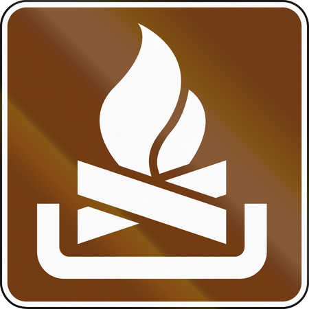 United States MUTCD guide road sign - Fireplace.の写真素材