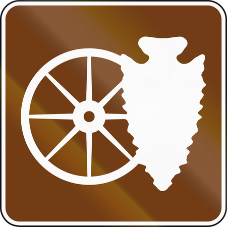 United States MUTCD guide road sign - Cultural interest area.の写真素材